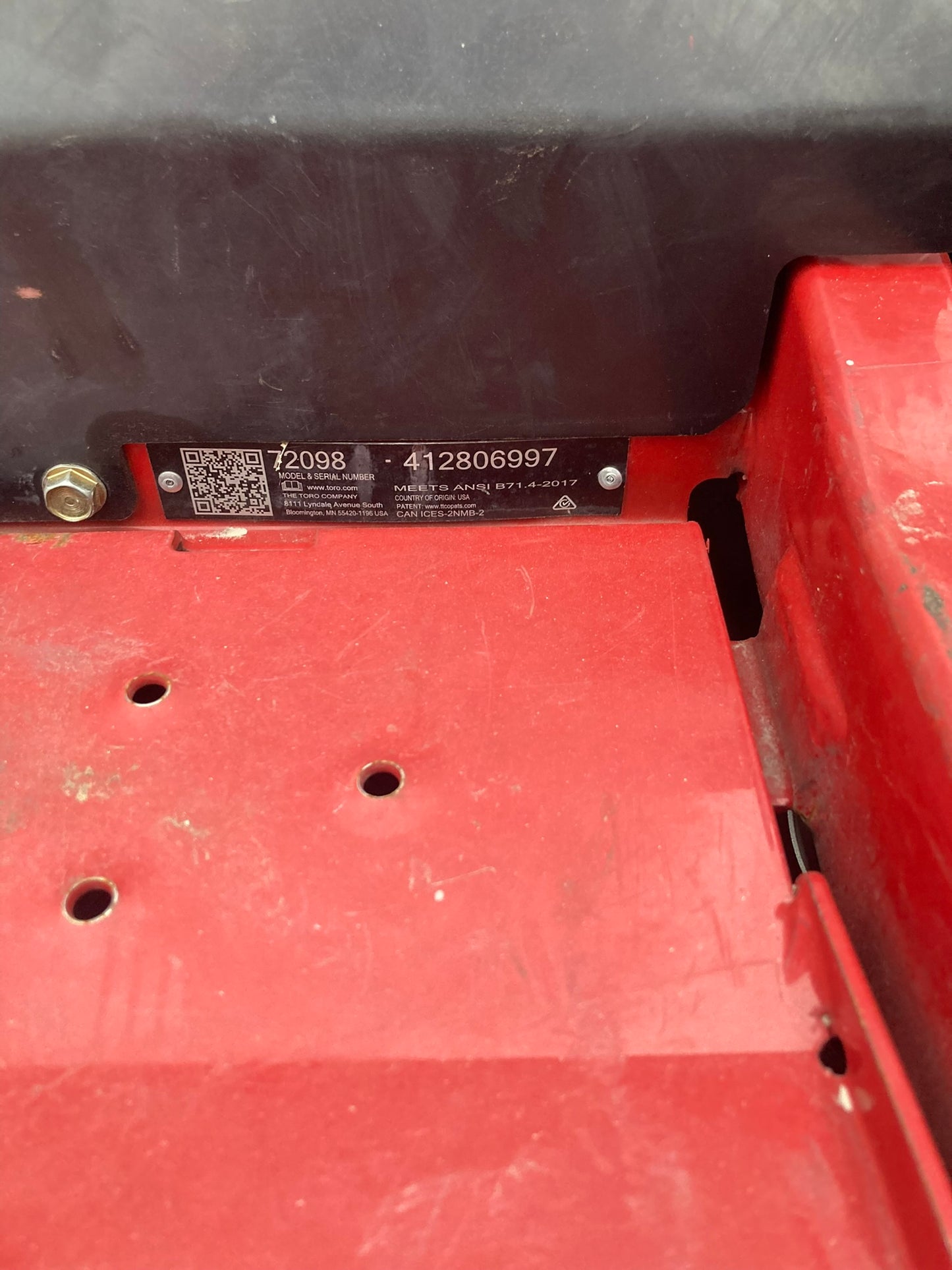 RNT-004 Toro 72098 S/N 412806997 Zero Turn 96 Inch mower
